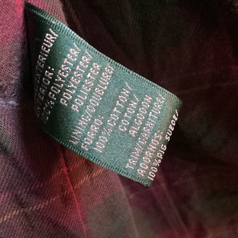 Lauren Ralph Lauren Lined Barn Coat Suede Trim Ladies Petite Size 12P - Picture 6 of 7